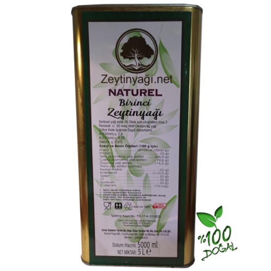 5 Lt.  Naturel Birinci Zeytinyağı